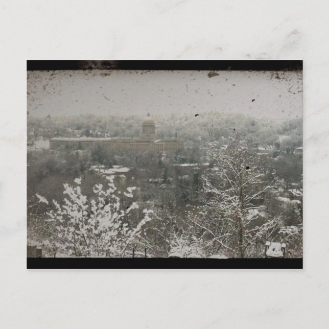 Carte Postale Centre-ville de Frankfort, Kentucky en hiver (Devant)