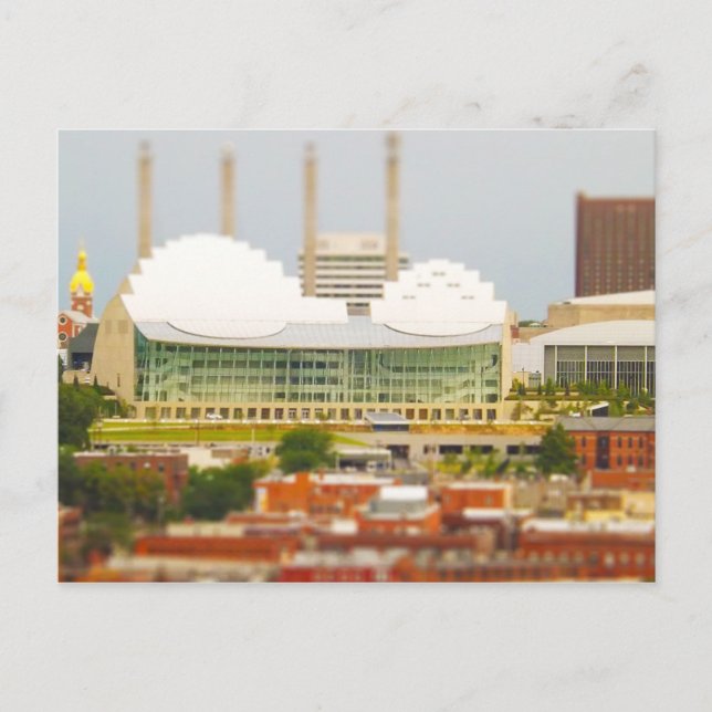 Carte Postale Centre-ville de Kansas Ville Tilt Shift Miniature  (Devant)