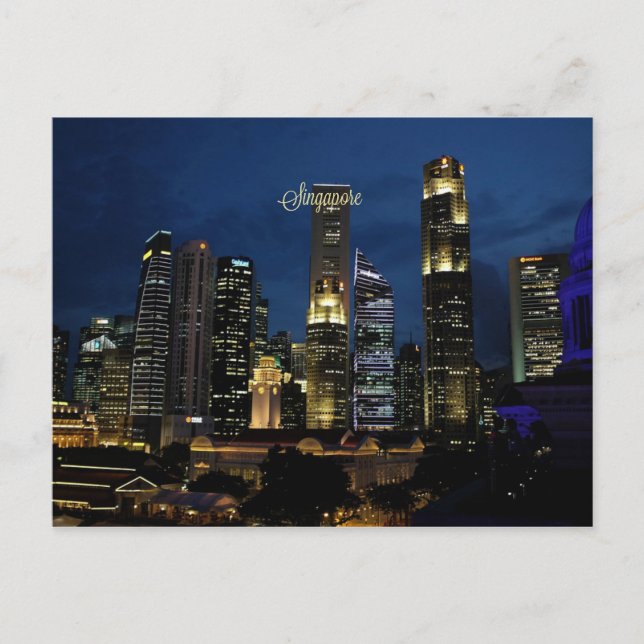 Carte Postale Centre-ville de Singapour (Devant)