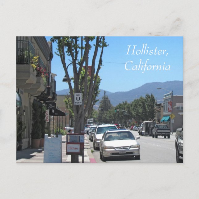 Carte Postale Centre-ville Hollister (Devant)