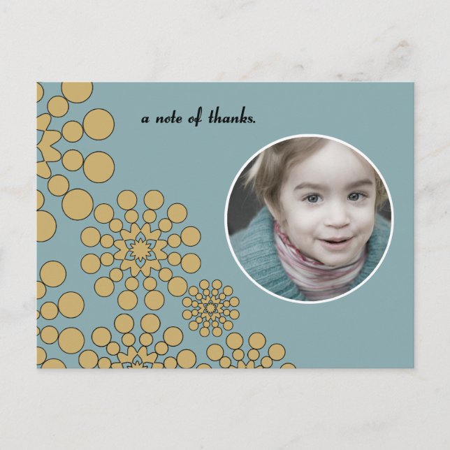 Carte Postale cercle à motif merci (Devant)