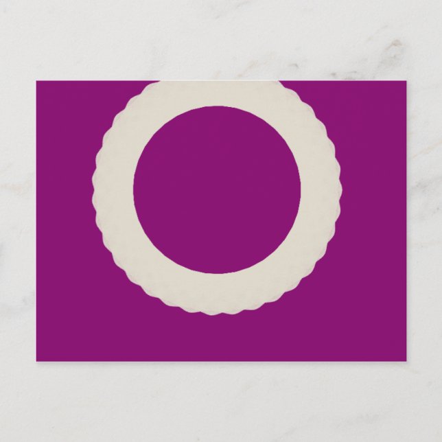 Carte Postale cercle blanc avec arrière - plan violet (Devant)