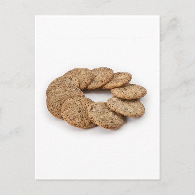 Carte Postale Cercle de cookies sur un arrière - plan blanc (Devant)