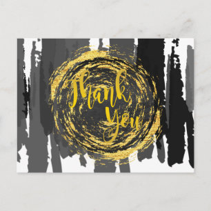 Carte Postale Cercle d'or noir Parties scintillant de Merci Abst
