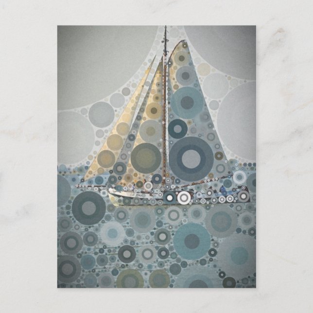 Carte Postale Cercle géométrique Cadeaux d'art de bateau à voile (Devant)