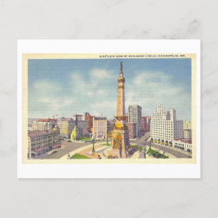 Carte Postale Cercle Monument et Mémorial de guerre à Indianapol