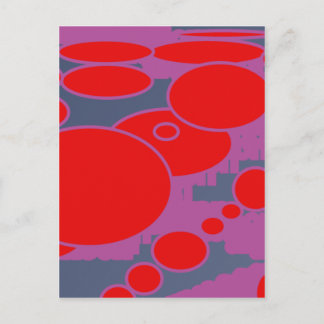 Carte Postale cercle rouge et bleu foncé violet art abstrait