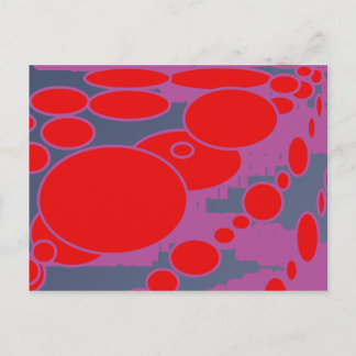 Carte Postale cercle rouge et bleu foncé violet art abstrait