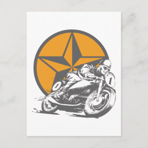 Carte Postale Cercle Star vintage de course de moto
