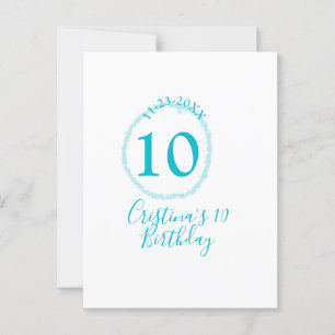 Carte Postale Cercle turquoise. Rond pailleté 10e anniversaire g