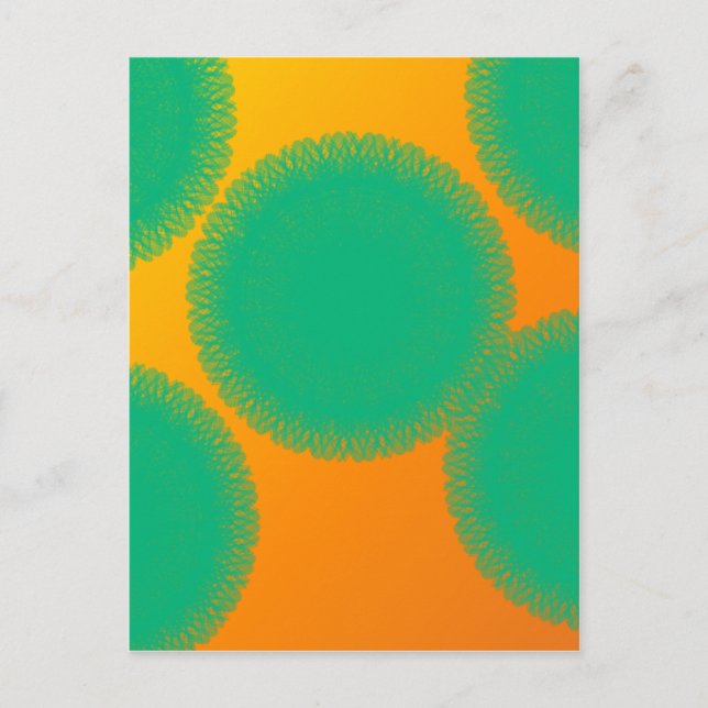 Carte Postale cercle vert en orange jaunâtre (Devant)