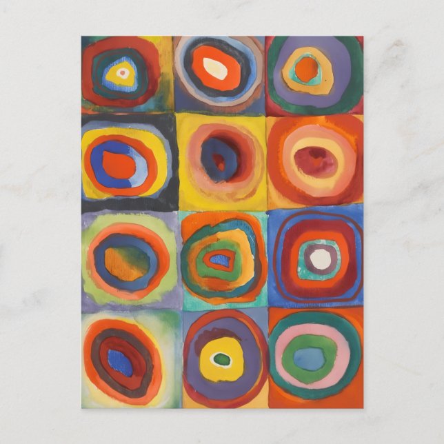 Carte Postale Cercles concentrés Carré de Kandinsky (Devant)