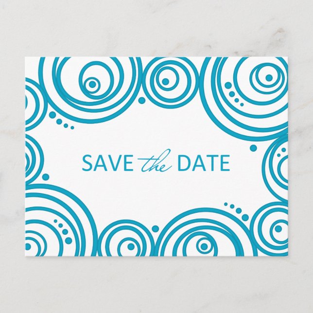 Carte postale 'Cercles Enregistrer la date' (Devant)