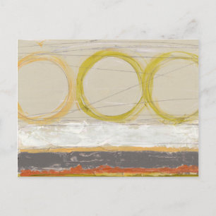 Carte Postale Cercles jaunes et orange sur fond multicolore