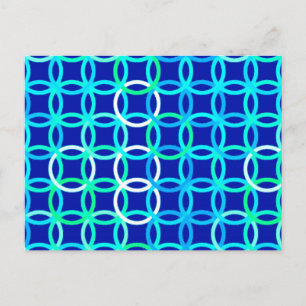 Carte Postale Cercles Modernes du Milieu du Siècle, cobalt & pao
