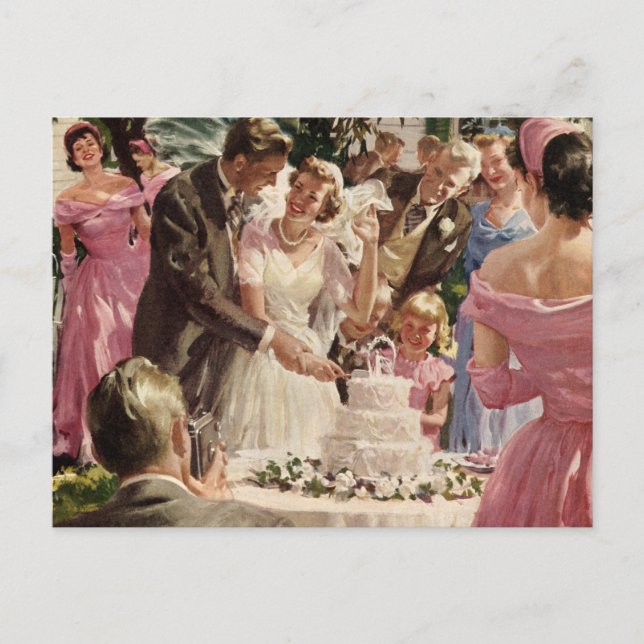 Carte Postale Cérémonie de mariage vintage (Devant)