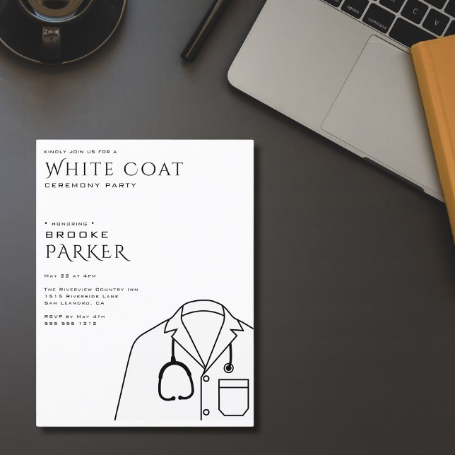 Carte Postale Cérémonie de remise de manteau blanc moderne Invit (Créateur téléchargé)