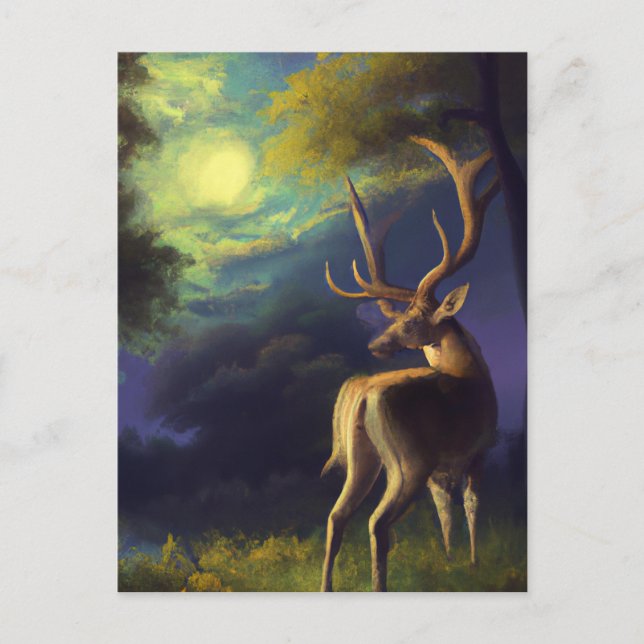 Carte Postale Cerf de Virginie vintage (Devant)