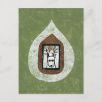 Carte postale Cerf en attente de votre départ