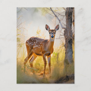 Carte Postale Cerf gracieux dans la conception de la nature fore