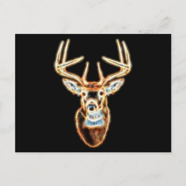 Carte Postale Cerf Tête Spirit d'énergie numérique (Devant)