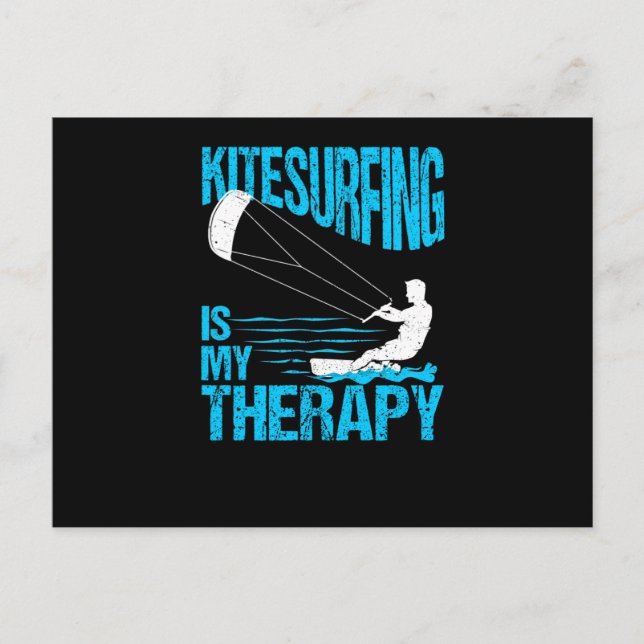 Carte Postale Cerf-volant drôle de planche de kite Kitesurfing (Devant)