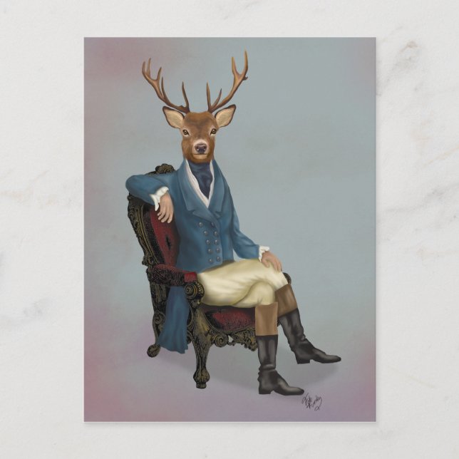 Carte Postale Cerfs communs distingués complètement 3 (Devant)