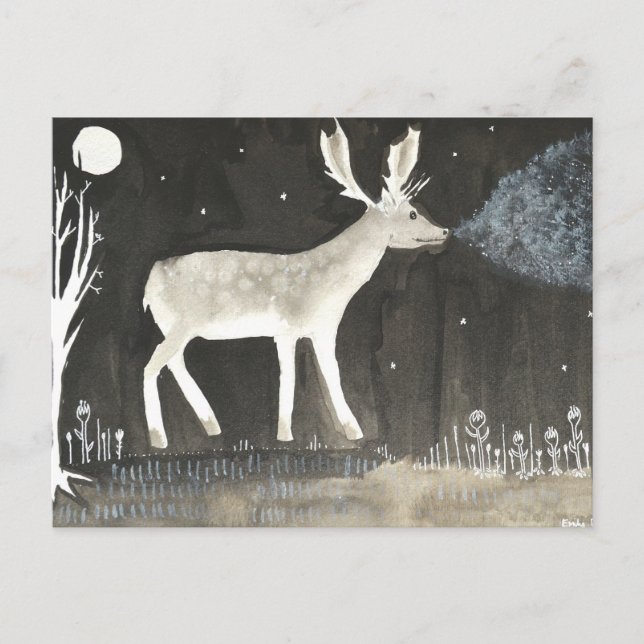 Carte Postale Cerfs communs gothiques, mâle à la peinture (Devant)