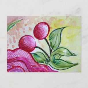 Carte Postale Cerise Rétro