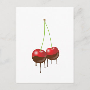 Carte Postale Cerises au chocolat