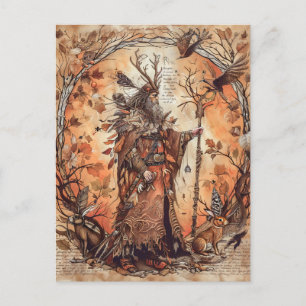 Carte Postale Cernunnos  Dieu celtique cornu de la nature