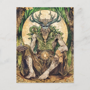 Carte Postale Cernunnos Horned Celtic Dieu de la nature