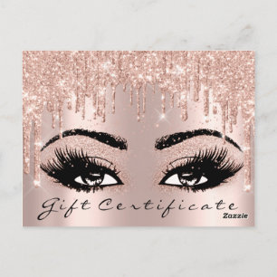 Carte Postale Certificat cadeau Eyelashes Confetti Maquillage Gl