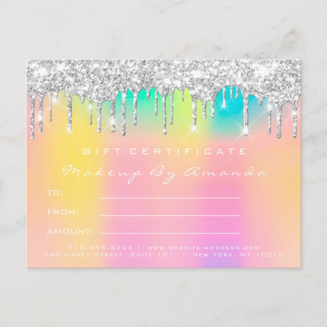 Carte Postale Certificat cadeau Eyelashes Turquoise maquillage H (Devant)