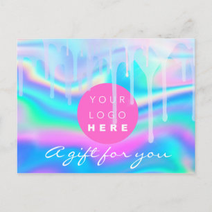 Carte Postale Certificat cadeau Holographe Unicorn Rainbow Logo
