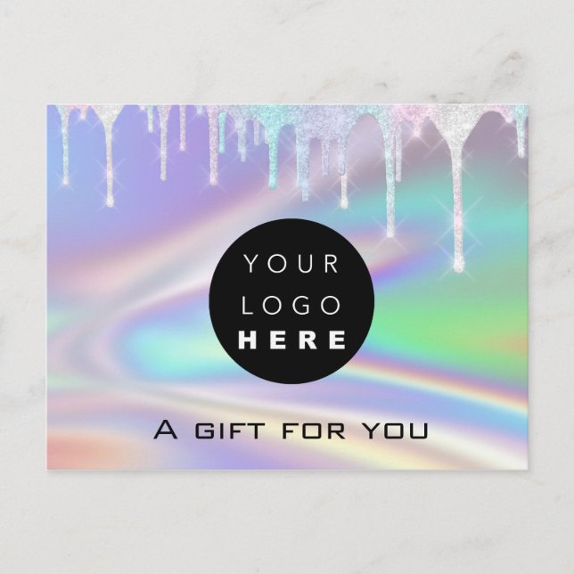 Carte Postale Certificat cadeau Holographique Unicorn Logo Moder (Devant)