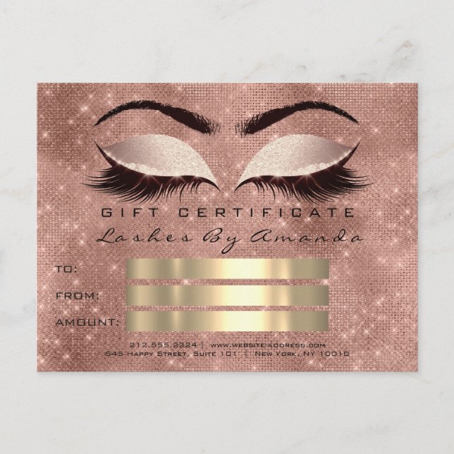 Carte Postale Certificat cadeau Microblading Cosmetologist Lashe (Devant)