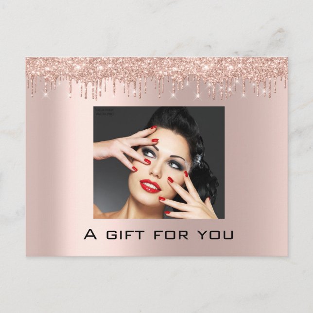 Carte Postale Certificat cadeau Vacances Beauté Rose Lashes (Devant)