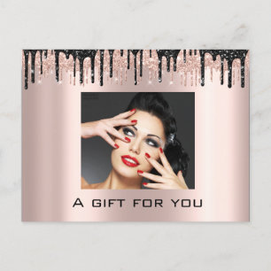 Carte Postale Certificat cadeau Vacances beauté Rose SilverLashe
