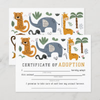 Certificat d'adoption animale Deux enfants sauvage