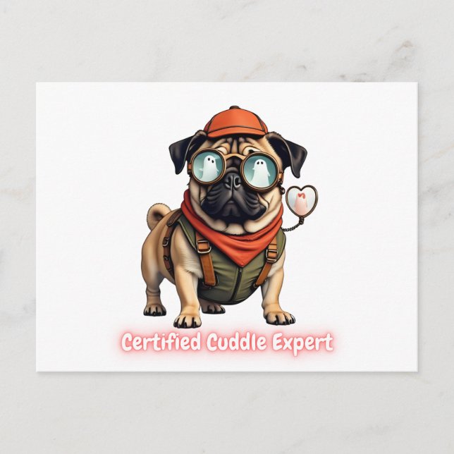 Carte Postale Certified Cuddle Expert Invitation Postcard (Devant)