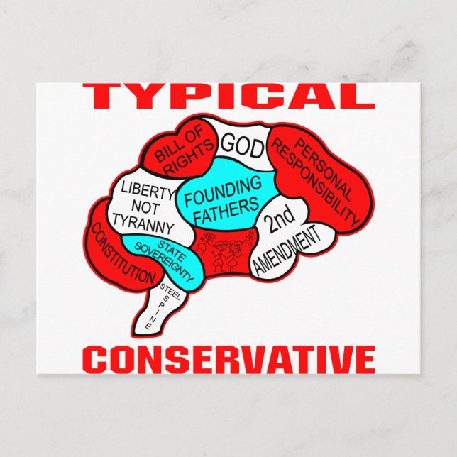 Carte Postale Cerveau conservateur typique (Devant)