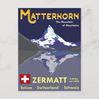 Carte Postale Cervin, Zermatt, Suisse,
