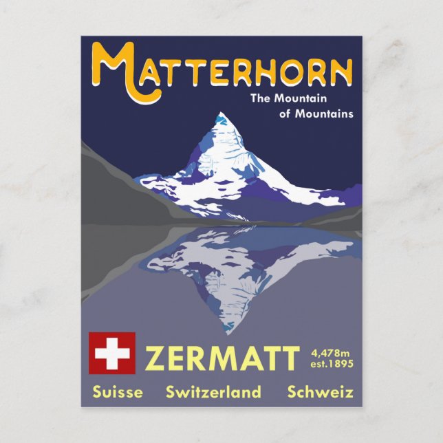 Carte Postale Cervin, Zermatt, Suisse, (Devant)