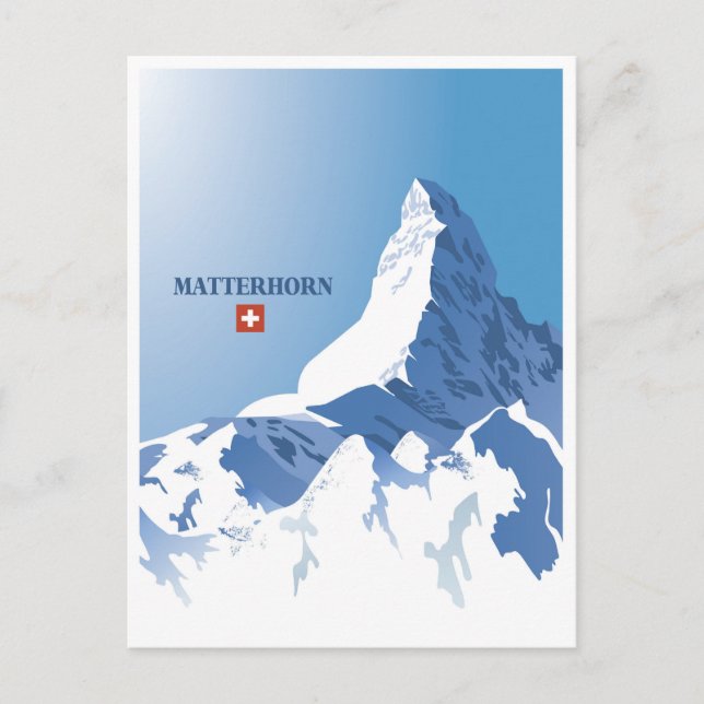 Carte Postale Cervin, Zermatt, Suisse, Ski (Devant)