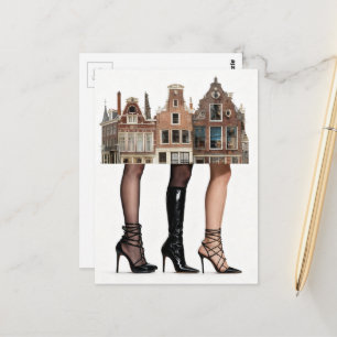 Carte Postale Ces maisons ont un collage de jambes
