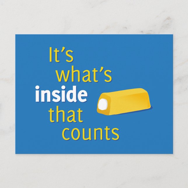 Carte Postale C'est ce qu'il y a à l'intérieur qui compte (Devant)