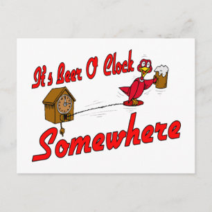 Carte Postale C'est de la bière ou de l'horloge quelque part