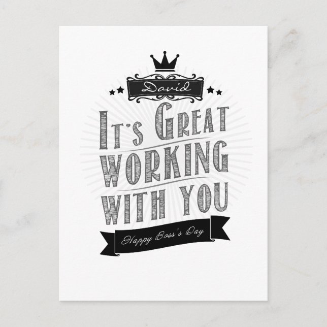 Carte Postale C'est génial de travailler avec vous, Joyeuse Fête (Devant)