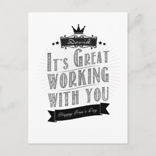 Carte Postale C'est génial de travailler avec vous, Joyeux Jour 